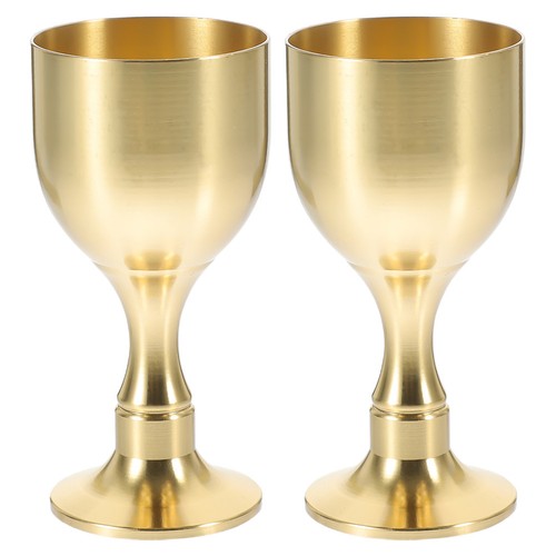 Reusable brass goblets - brass, set