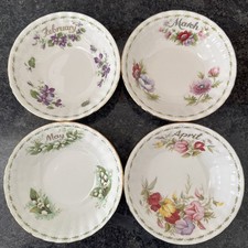 Royal Albert Flower Of The Month Series, 4 Ice Cream/Fruit Bowls