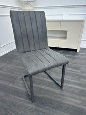 FV Moon Charcoal Grey Faux Leather Cantilever Dining Chair (Choose Quantity)