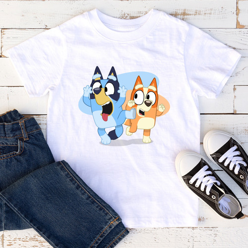 Bluey white printed crewneck - bluey,