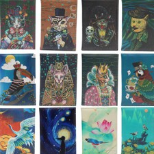 Cat Birds Animals Flowers