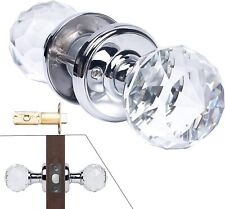 CWOVRS Crystal Door Handles (1 Pair), Solid Crystal Door Knobs 60mm Large Court