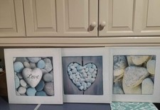 set of 3 pebble Framed Wall