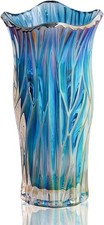 Glass Flower Vase, Large Tall Crystal Coloured Flower Vases, Colorful Flower Va