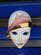 ART DECO STYLE , Flapper Girl , ceramic decorative Wall Mask