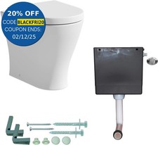 Back To Wall Toilet BTW WC Pan Soft Close Seat Concealed Cistern Flush Button
