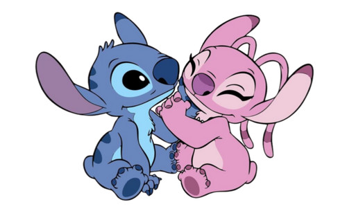 Stitch and angel edible icing - stitch,