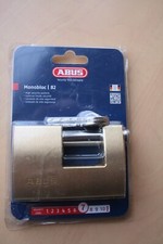 ABUS 82/90 MONOBLOCK BRASS SHUTTER PADLOCK NEW
