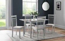 Grey Extending Butterfly Leaf Dining Table L80-120cm & 4 Chairs RUFUS