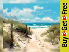 Serene Beach Pathway with Lush