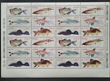 Brasil 1988 / Freshwater Fish -Blue arowana, Emerald catfish / block with 4 sets