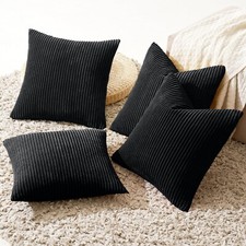Cushion Covers 18x18" Pack of 4 Velvet Filled Cushions Square Sofa Pillows Cases