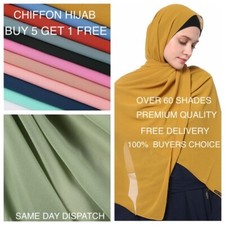 Chiffon Scarf Hijab High Quality Elegant Sarong Shawl Wrap Plain Maxi Soft New