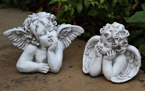 Angel wings cherub sculpture - angel,