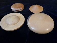 4 hand made  wooden hat blocks