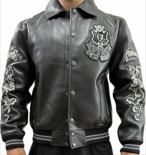 Avirex leather jacket black - avirex,