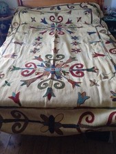 Fabulous Vintage Handwoven Afghan Uzbeki Flatweave Kilim Rug/Cover. 8'5 X 5'10.