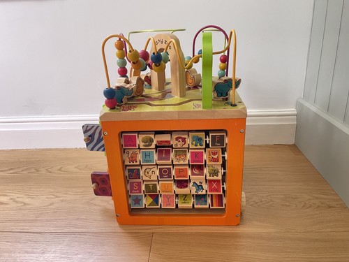 zany zoo wooden activity cube