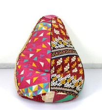 Vintage Kantha Quilt Cotton Bohemian Bean Bag Stool Chair Indian Art Ottoman c