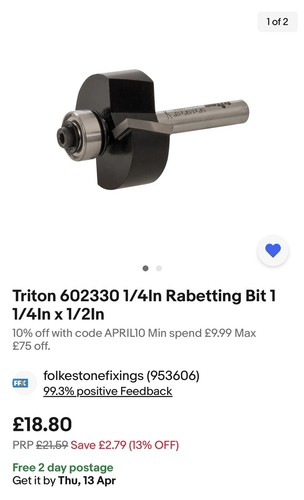 Triton 602330 4in rabetting - 602330,