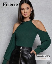 Cold Shoulder Rib Knit Top