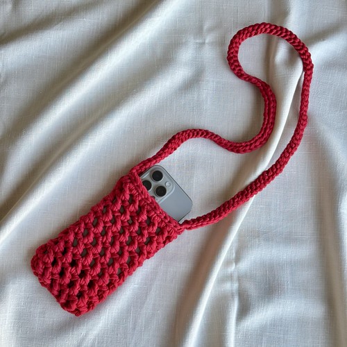 Handmade crochet phone pouch - handmade,