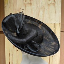black large hatinator fascinator millinery burlesque headband wedding hat