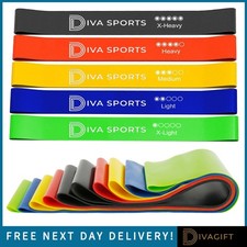 5 x RESISTANCE BANDS SET EXERCISE SPORTS LOOP FITNESS HOME GYM YOGA LATEX BAND