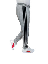 MEN'S ADIDAS ESSENTIALS TAPERED CUFF 3-STRIPES JOGGERS GREY PRICE £23