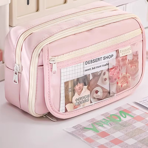 Pink pencil case large - pencil,