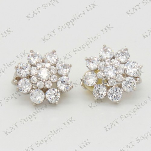 Clip earrings crystal - earrings,