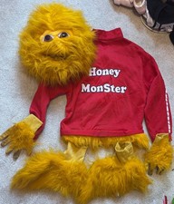Adult Honey Monster Fancy Dress Costume Sugar Puffs 80s Retro Halloween L XL