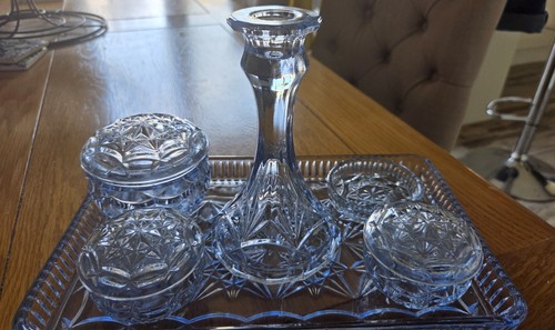Art deco blue glass - glass, vanity