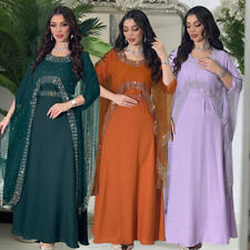 Moroccan Abaya Women Muslim Long Maxi Dress Turkey Islamic Kaftan Dubai Party