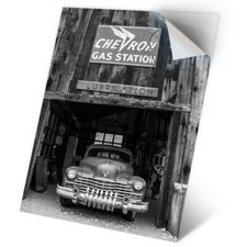 1 x Vinyl Sticker A2 - BW - Vintage Car American Garage USA #43720