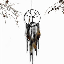 Tree of Life Dream Catcher with Natural Stone, Beads & Feathers Dreamcatcher