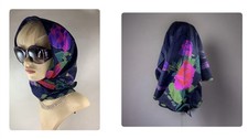 Large Dark Blue Floral 36”