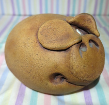 Pottery Pig Ornament Heavy Pig