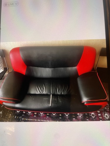 Red black seater leather - &,