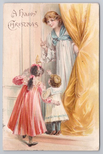 Christmas children peeking - christmas,