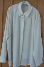Ladies Cream Polyester Blouse by KARELIA, FINN  Size 22