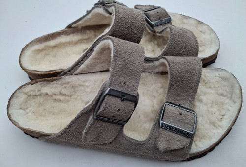 Birkenstock fur grey suede - birkenstock,