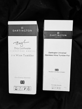 4 x DARTINGTON Crystal Wine Tumblers Stemless Glasses 2 Set of 2 Boxed. 