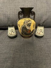 Decorative Items Ancient Greek Pottery 1 Vase and Salt and Pepper Shakers Set