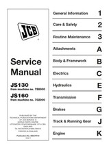JCB JS130 JS160 SERVICE MANUAL