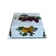 Portmeirion Pomona Large Covered Butter Dish - Wilmot’s Early Red - Orange Mark