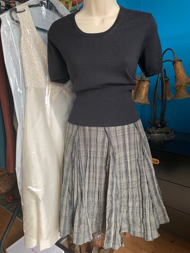 Grey check knee length swing - , /