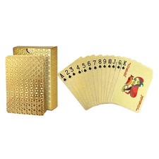 Gold Foil Luxury Deck of Playing Cards – Waterproof Plastic Poker Cards