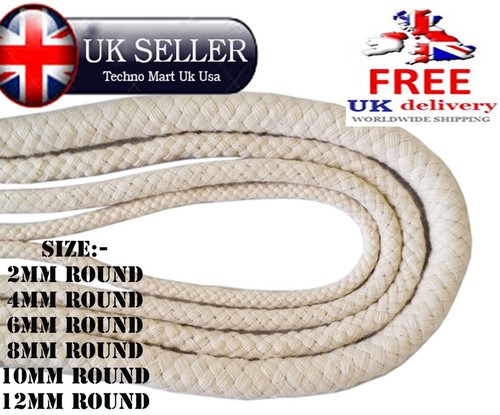 Untreated cotton round wick - untreated,