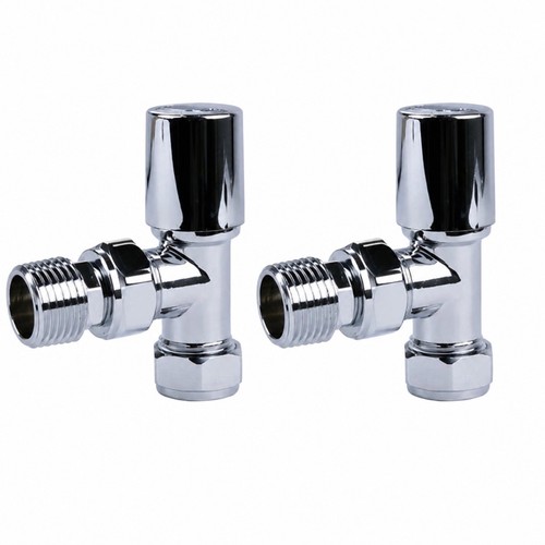 Angled chrome radiator valves - angled,